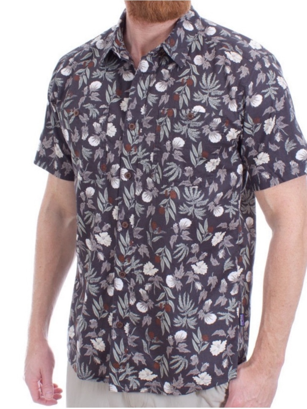 Patagonia Hawaiian Camp Shirt Organic Cotton Hemp Plant Button Sz XL